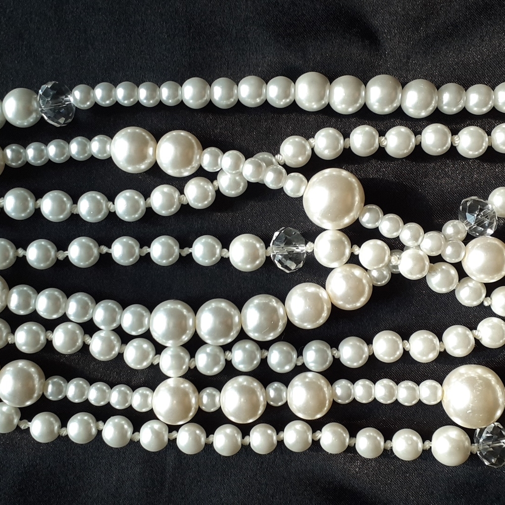 Pearl Necklace Statement Layers Multi-Strand High… - image 8